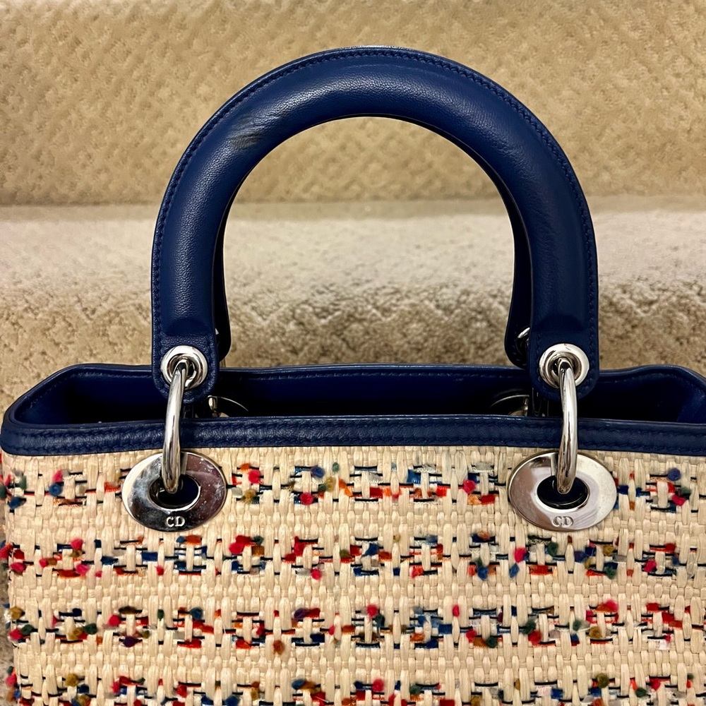 Authentic Dior Raffia lady medium - Picture 7 of 16